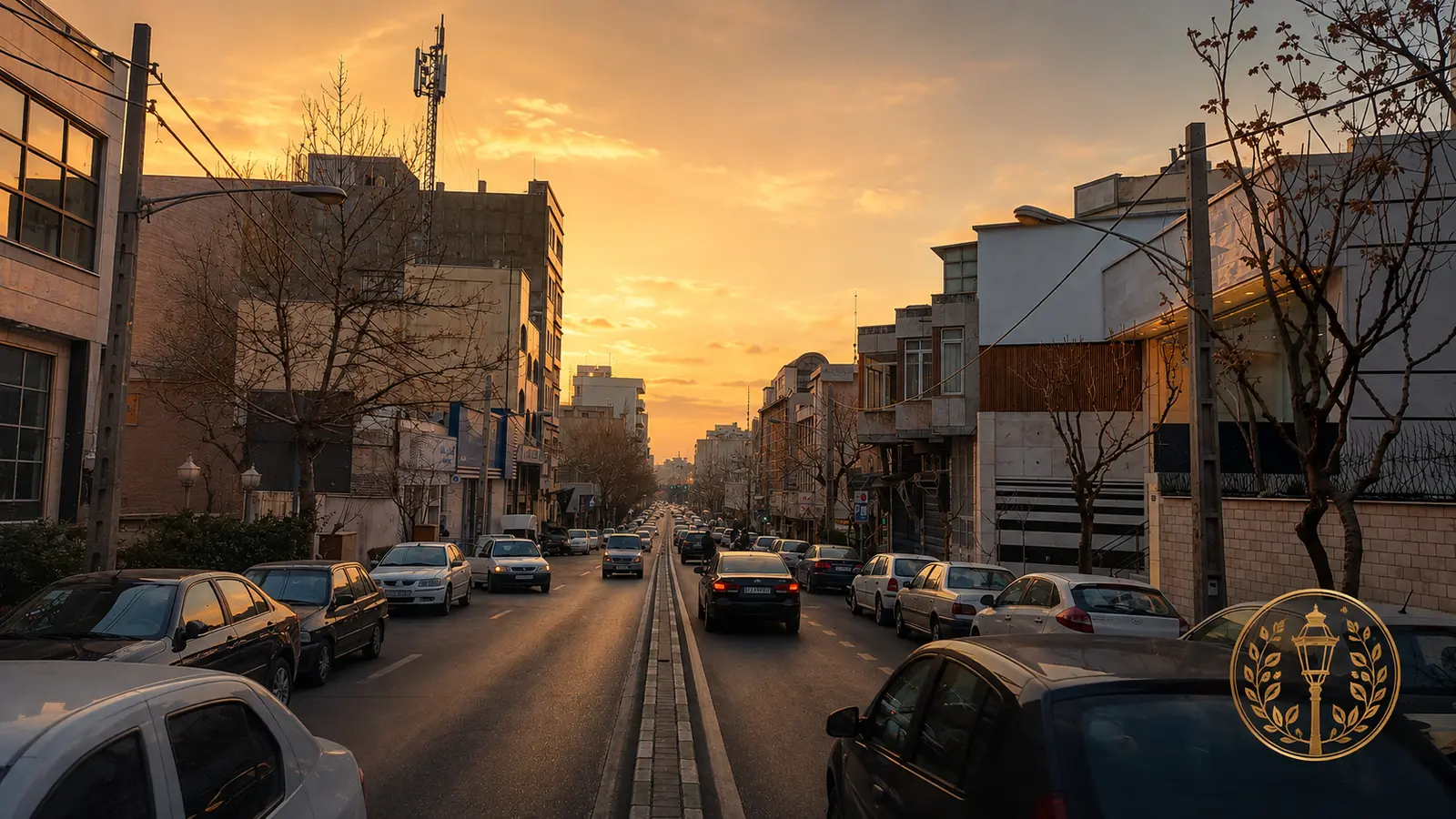 نمای خیابان دولت در نور غروب